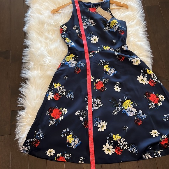 Banana Republic Navy Floral Dress Size 0 Petite - Picture 6 of 7